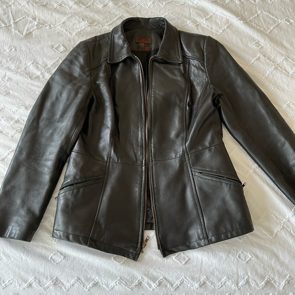 Danier Black Vintage Leather Jacket - Picture 1 of 7
